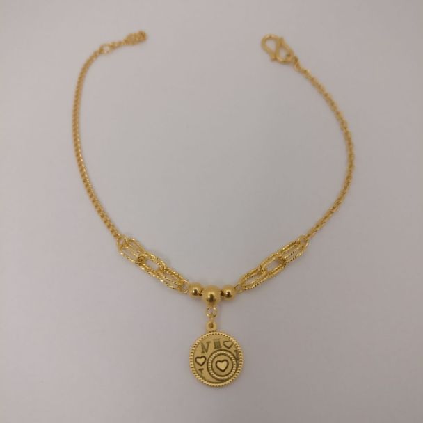 24K Link Chain with a Coin Bracelet - Z021289