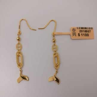 24K Dangle Fishtail Earring - Z018937