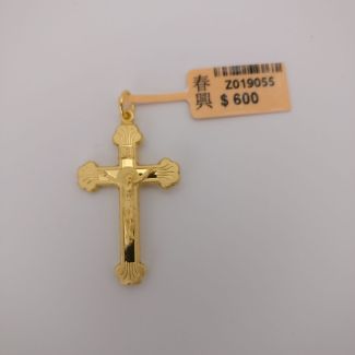 24K Cross Jesus Pendant - Z019055