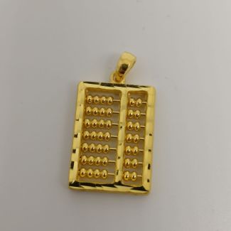 24K Rectangle Abacus Pendant - Z020651