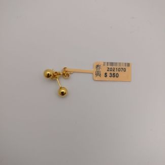 24K Studs High Polish Ball Earring - Z021070