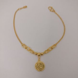 24K Link Chain with a Coin Bracelet - Z021289