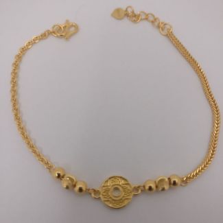 24K Link Chain with a Coin Bracelet - Z021326